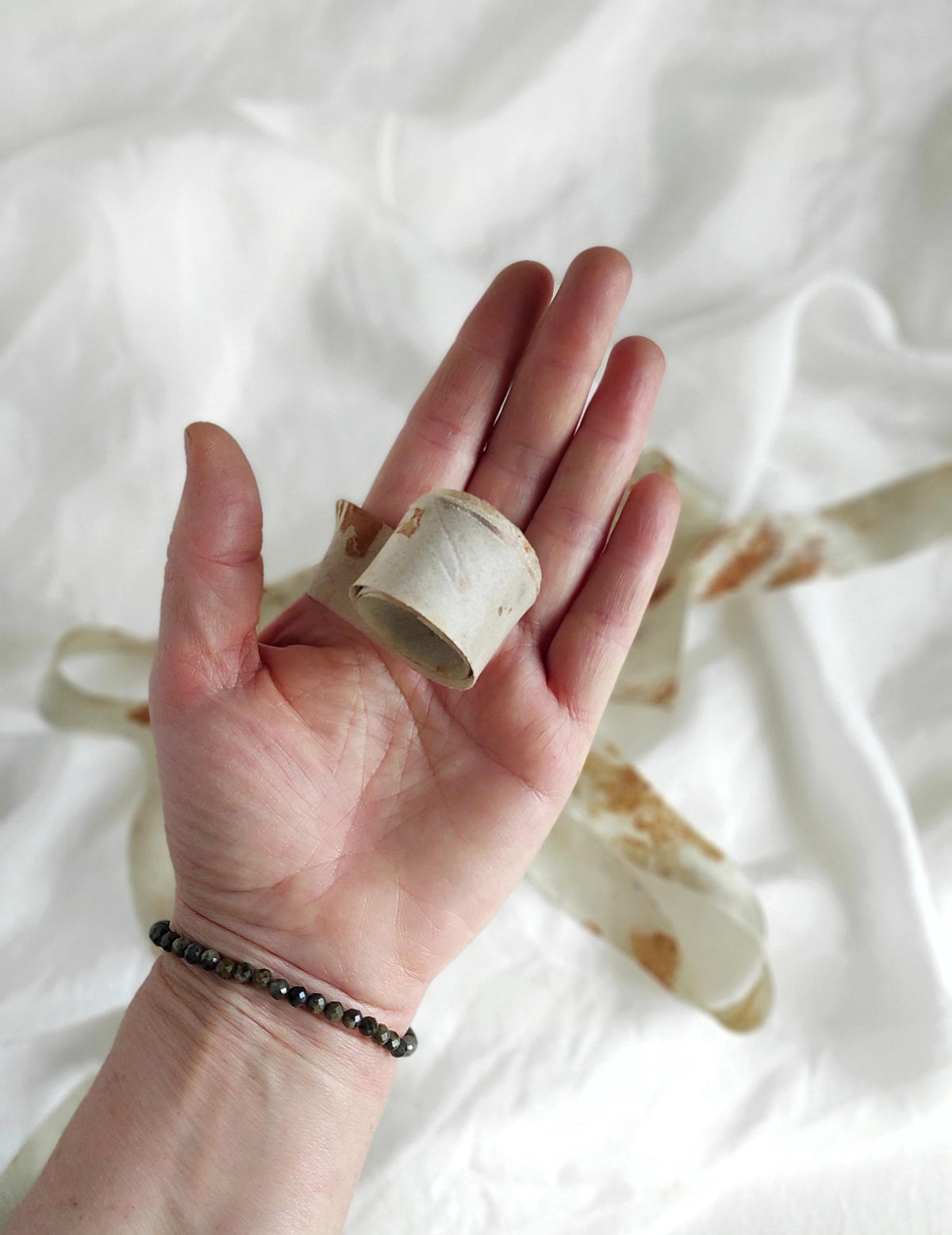 Hand-Dyed Silk Ribbon in tone brown, Botanical Print organic ribbon for gift wrapping, Eco-print sustainable ribbon in plant and leaves