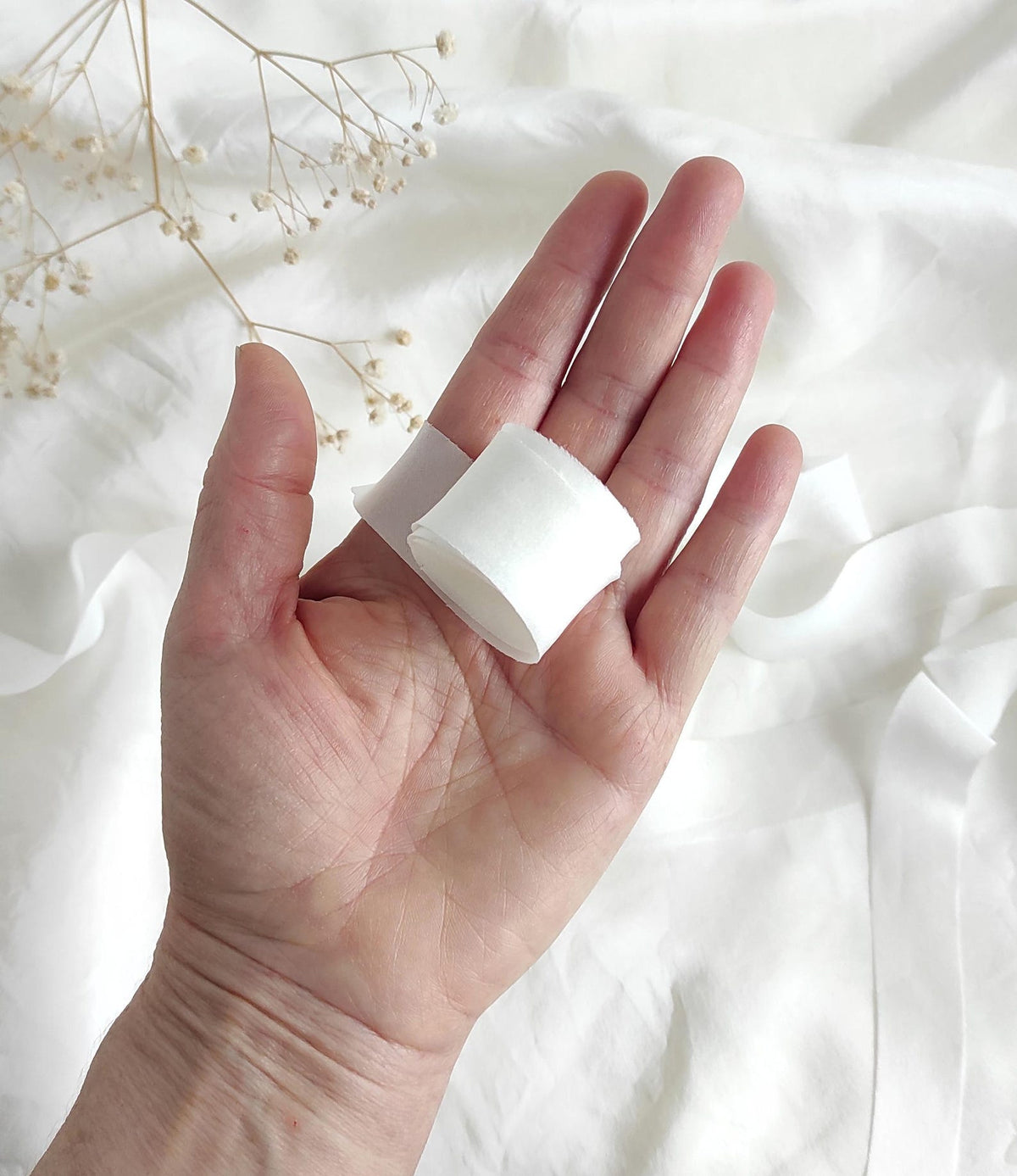 Handmade Organic White Silk Ribbon, Bias Cut Bridal Ribbon