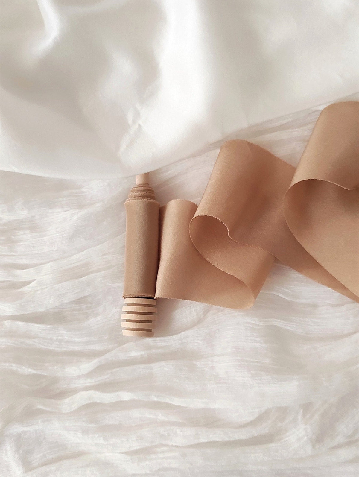 Handmade Terracotta Silk Ribbon, Naturally Dyed organic ribbon, Raw edge eco-friendly bouquet ribbon