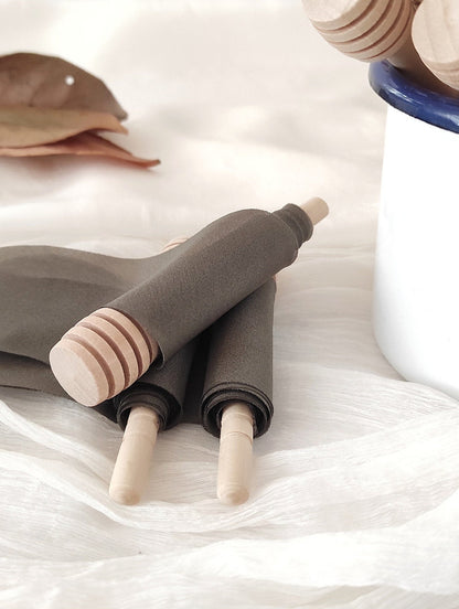 Naturally Dyed Wide Silk Ribbon, Charcoal Botanical Plant Dye, Handmade Elegant Gift Wrap