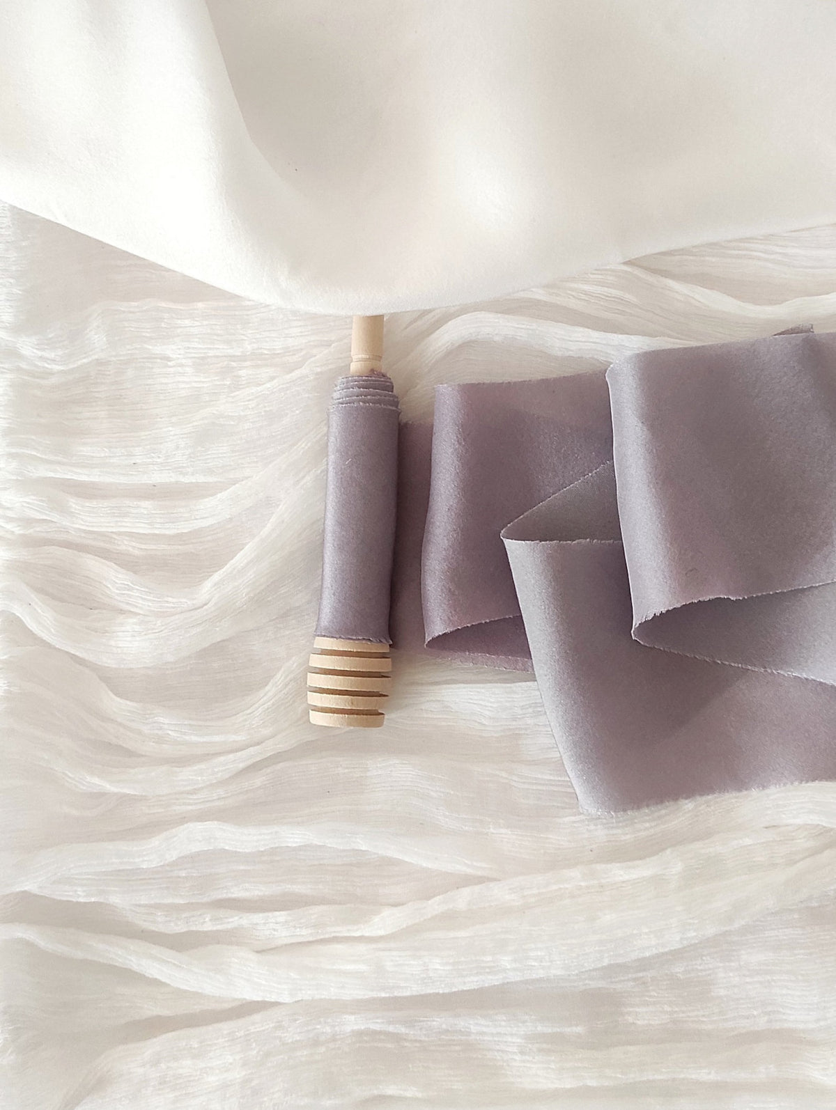 Botanically dyed silk ribbon, Mauve raw edge organic ribbon, sustainable long ribbon wedding bouquet