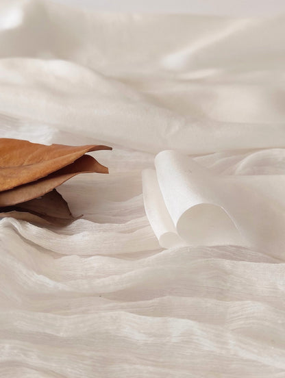 White mulberry silk ribbon, Raw edge wide organic ribbon for bridesmaid, Boho natural ribbon wedding bouquet