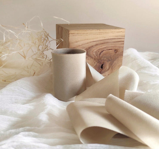 Hand Dyed Taupe Silk Ribbon, Raw Edge Plant Dyed Bouquet Wrap ribbon, Organic ribbon for bouquet
