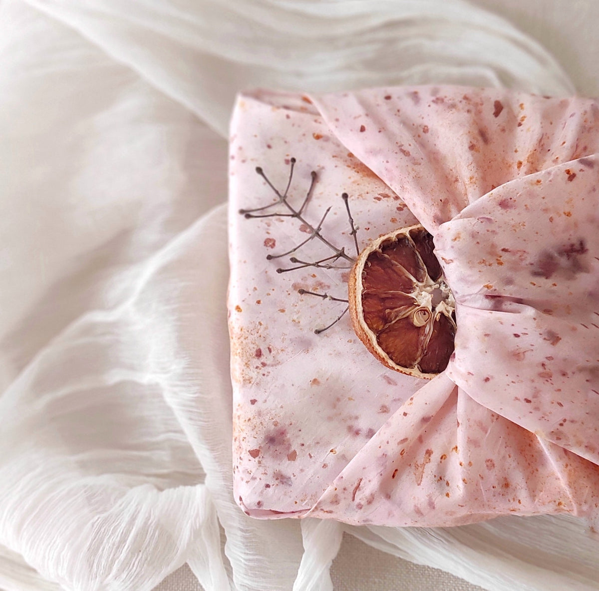 Eco print silk scarf, Leaf print dyed scarf, Botanically dyed square organic scarf, Light blush pink color bandana