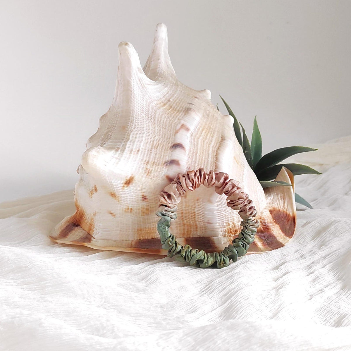 Plant Dyed Silk Scrunchie, Organic Anti-Frizz Hair Tie, Natural Dye Gift