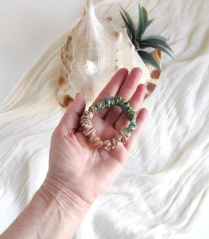 Plant Dyed Silk Scrunchie, Organic Anti-Frizz Hair Tie, Natural Dye Gift