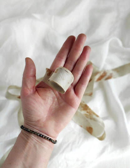 Botanical Print Silk Ribbon, Eco-Dyed Habotai ribbon, Light Brown ribbon