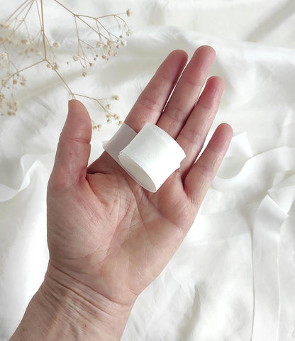 Handmade Organic White Silk Ribbon, Bias Cut Bridal Ribbon