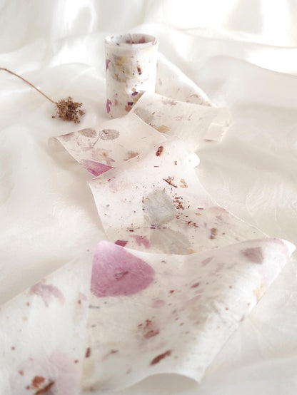 Botanical Dyed Silk Ribbon, Wide Eco-Print Organic Bridal Bouquet Decor