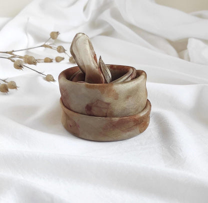 Botanical Eco-Print Silk Scarf, Natural Brown Bandana, Handmade Organic Accessory