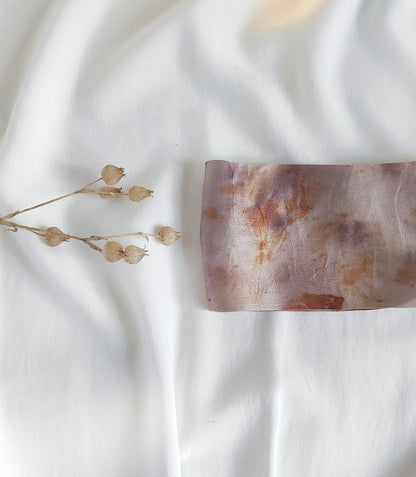 Mulberry Silk Headband, Natural Botanical Dye Print, Light Mauve Hairband, Sustainable Gift